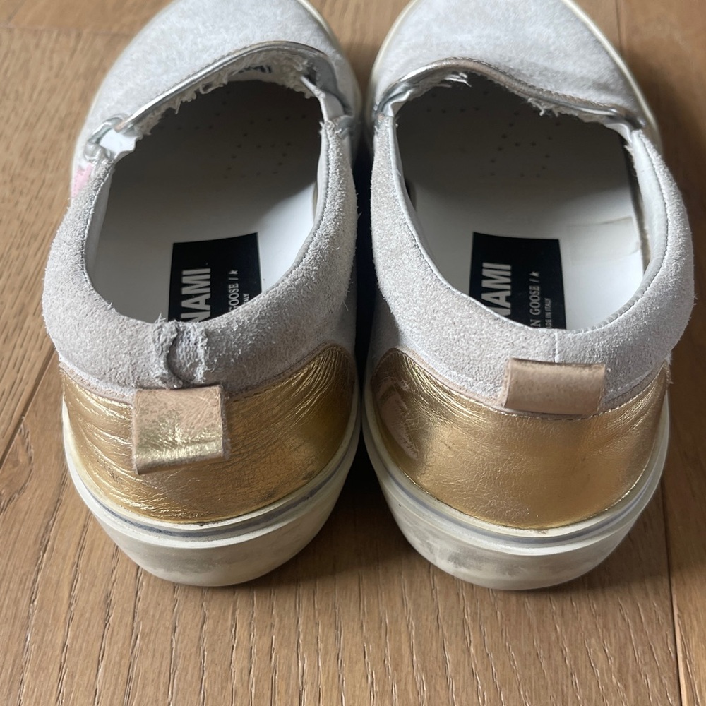 Golden Goose Light Gray Suede Slip-On Sneakers - Picture 3 of 7